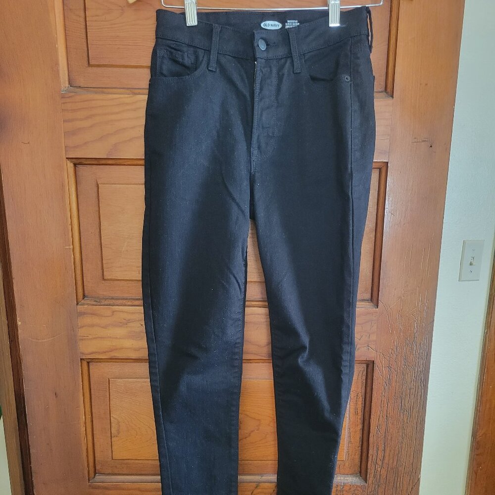 Old Navy Black Rockstar Super Skinny Jeans Sz 4 Tall